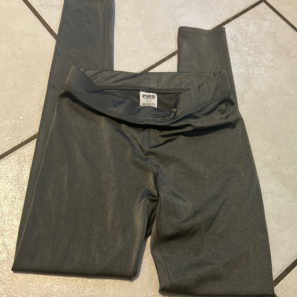 PINK yoga pants shiny stretchy material size Small
